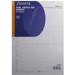 Filofax A4 Name, Address, Contact, Email, Telephone