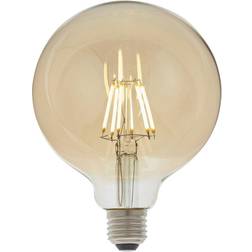 LED Filament Lamp Bulb Dimmable 6W E27 LED 125mm Amber Tinted Glass Globe