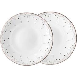 Wik & Walsøe Bol con pie Slåpeblom Ø12 cm Azul Plato de Cena 28cm 2pcs