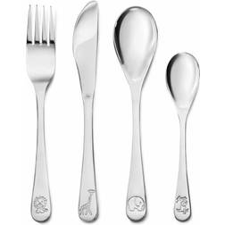 Zilverstad 4-Piece Childrens Miffy Zoo Animals Cutlery Set In Stainless Steel