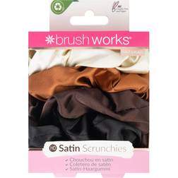 Brushworks Nude Satin Scrunchies X 4