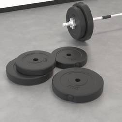 vidaXL 4x Plaques de Poids Disque de Poids d'Haltère Exercices Entraînement Musculation Haltérophilie Fitness Gym Salle de Sport 30 kg Béton