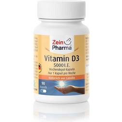 Zein Pharma Vitamin D3 5000 IE 90 Kapsler 90 stk