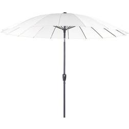 Beliani Ombrellone Tessuto Beige Chiaro Palo In Acciaio 255 cm