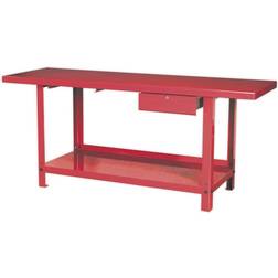 Loops 2m x 0.65m Steel Workbench & Locked Draw Bottom Shelf Storage Work Station
