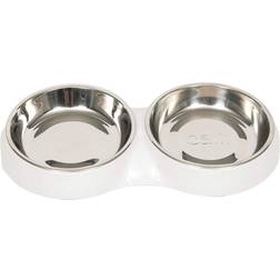 Catit Shallow Double White Food Bowl