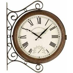 Smart Garden Greenwich Double Sided Station Clock with Thermometer Wall Clock