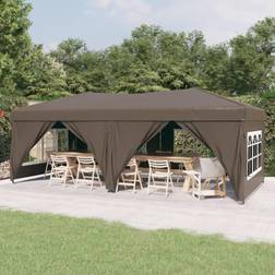 vidaXL Foldbart festtelt med sidevægge 3x6 gråbrun
