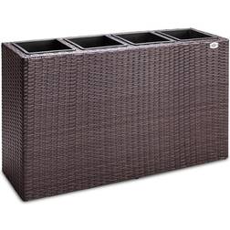 Casaria Casaria - Plant Pot Poly Rattan 95x27x60cm Flower Planter Garden Krukke