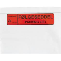 Følgeseddellomme 225X165mm M/tryk følgeseddel (1000)