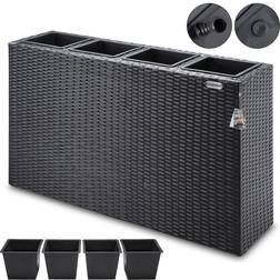 Casaria Casaria - Plant Pot Poly Rattan 95x27x60cm Flower Planter Garden Krukke