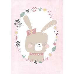 Little Dutch Plakat A3, kanin rosa/hvid