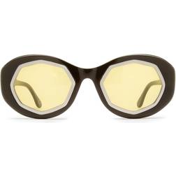 Marni Mount Bromo Blck VED Sunglasses - Taupe Brown