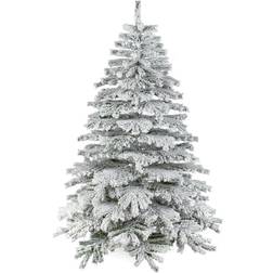 Premier Decorations Flocked Mountain Pine Green/White Christmas Tree 183cm