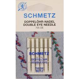 (Double Eye, Size: 80/12) Schmetz Sewing Machine Needles, 5pk