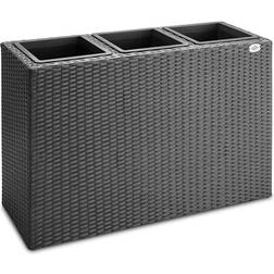 Poly Rattan Plant Flower Pot 83x30.5x60cm Black