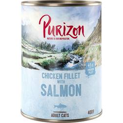 Purizon Adult 6 x 400 g Alimento Umido Per Gatti - Filetto di Pollo con Salmone