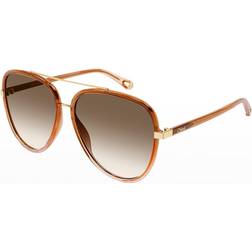 Chloé Injection Plastic Aviator BROWN