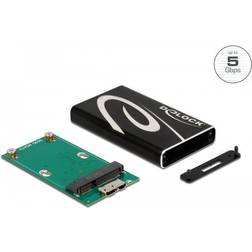 DeLock Lagringspaket mSATA mSATA 6Gb/s USB 3.2 (Gen 1) svart