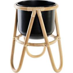 Dkd Home Decor Planter Natural Black Metal Colonial Bamboo 26 ∅26cm