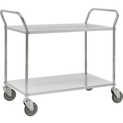 Konga Mekaniska mek COLOR II serving trolley, with 2 shelves, 2 castors with wheel stops, white