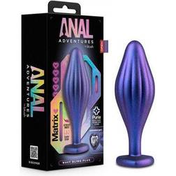 Blush Novelties Anal Adventures Matrix Wavy Bling Plug Sapphire in stock