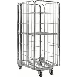 Konga Mekaniska Rullcontainer stackningsbar 850x720x1740mm, 400kg, Elförzinkad, 2 fast 2 länk med broms