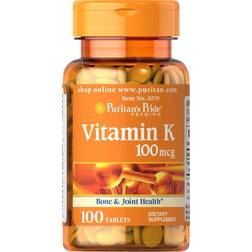 Puritan's Pride Vitamin K mcg Supports Bone Joint Health, Count 100 st