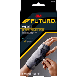 Futuro Adjustable Reversible Splint Wrist Brace, Fits Wrists 5 1/2' 8 1/2' Black/Gray