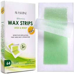 Avashine Body Wax Strips, Waxing Kit Contains 64 Strips