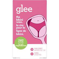 Glee Bikini Wax Hair Removal Strips for Women Raspberry Scent 24