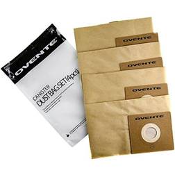 Ovente 4-Pack Premium Disposable Compact Dust Bag Ultra Filtration Fit ST1600 Canister Storage