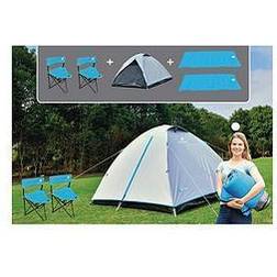 Pure4Fun Camping Set For 2 Dome Tent, Camping Chairs, Sleeping Bags