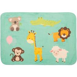 Flair Rugs Play Super Soft Play Mat Funky Animals Blue/Multi 70x95