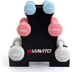 Viavito 12kg Dumbbell Weights Set with Stand