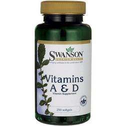 Swanson Vitamin A og D 250 Bløde Kapsler