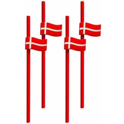 AGK Nordic Genanvendelige sugerør med aftagelig flag 4 stk