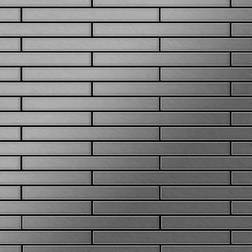 Alloy - Mosaic tile massiv metal Stainless Steel brushed grey 1.6mm thick Avenue-S-S-B