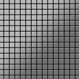 Alloy - Mosaic tile massiv metal Stainless Steel brushed grey 1.6mm thick