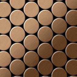 Alloy Alloy - Mosaic tile massiv metal Titanium Amber brushed copper 1.6mm thick
