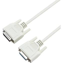 ELETRA DB15 DC M F 1M KABEL GRÅ