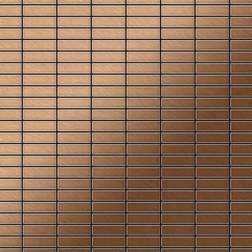 Alloy - Mosaic tile massiv metal Titanium Amber brushed copper 1.6mm thick Cabin-Ti-AB