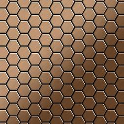Alloy Alloy - Mosaic tile massiv metal Titanium Amber brushed copper 1.6mm thick Honey-Ti-AB