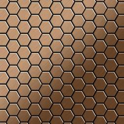 Alloy - Mosaic tile massiv metal Titanium Amber brushed copper 1.6mm thick Honey-Ti-AB