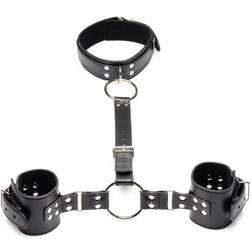 Strict Collar with Cuffs Restraint Set Black