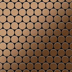 Alloy Alloy - Mosaic tile massiv metal Titanium Amber brushed copper 1.6mm thick Dollar-Ti-AB