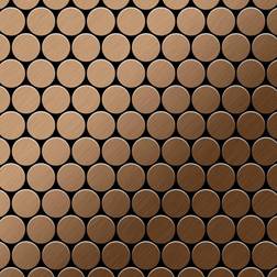 Alloy - Mosaic tile massiv metal Titanium Amber brushed copper 1.6mm thick Dollar-Ti-AB