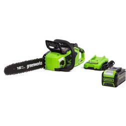 Greenworks 40V 16-inch Brushless Chainsaw with 4 Ah Battery and Charger 2016802AZ