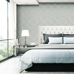 Luciano Geo Texture Wallpaper Silver Belgravia 3851