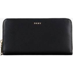 DKNY women's large black wallet with zip, Black.